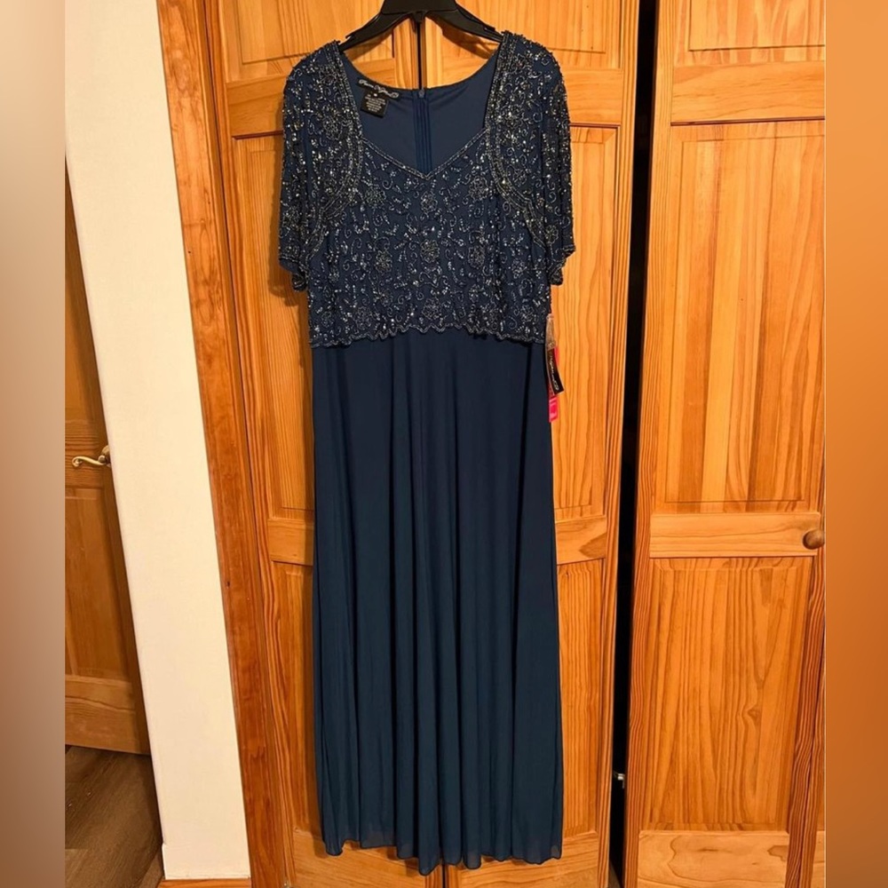 Blue Beaded Bodice Long Dress, Mother of the Bride